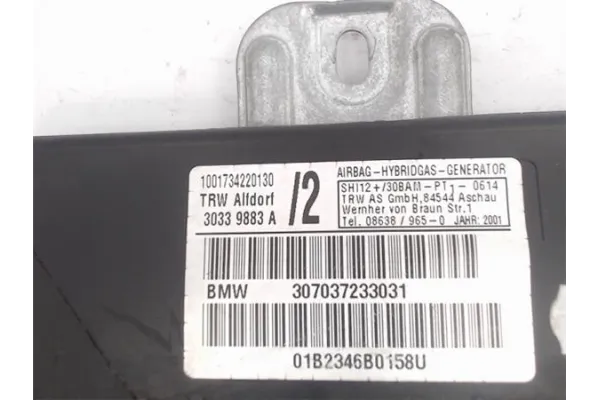 Recambio de airbag lateral delantero izquierdo para bmw serie x5 (e53) referencia OEM IAM 307037233031  