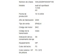 audi a3 sportback (8pa) del año 2005