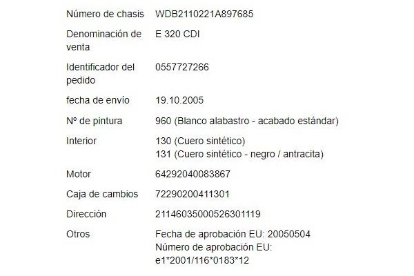 mercedes-benz clase e (bm 211) berlina del año 2005