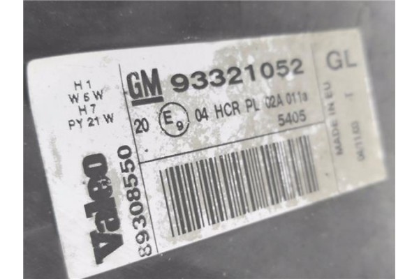 Recambio de faro delantero izquierdo para opel meriva 1.7 cdti referencia OEM IAM 93321052 89308550 