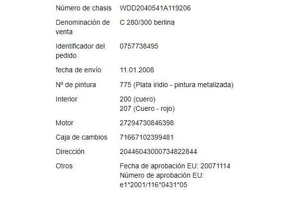 mercedes-benz clase c (bm 204) berlina del año 2008