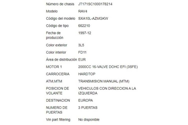 toyota rav 4 i (sxa1_) del año 1998
