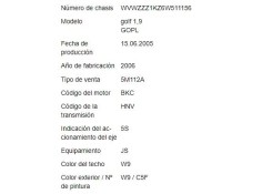 volkswagen golf v plus (5m1) del año 2005