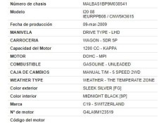 hyundai i20 (pb) del año 2009