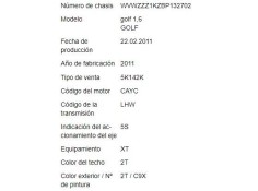 volkswagen golf vi (5k1) del año 2011