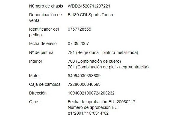 mercedes-benz clase b (bm 245) del año 2007