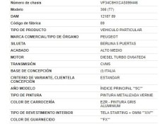 peugeot 308 del año 2010