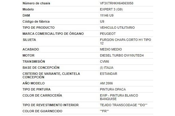 peugeot expert furgón (vf3a_, vf3u_, vf3x_) del año 2007