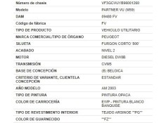 peugeot partner furgón (5) del año 2003