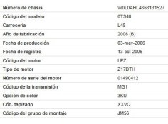 opel astra h berlina del año 2006