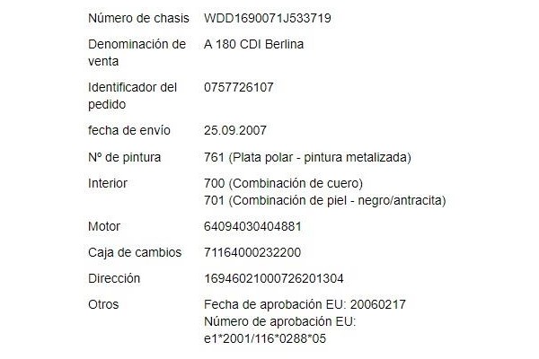 mercedes-benz clase a (bm 169) del año 2007