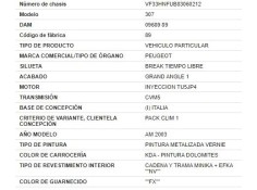 peugeot 307 break / sw (s1) del año 2003