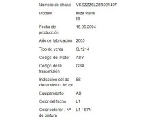 seat ibiza (6l1) del año 2004