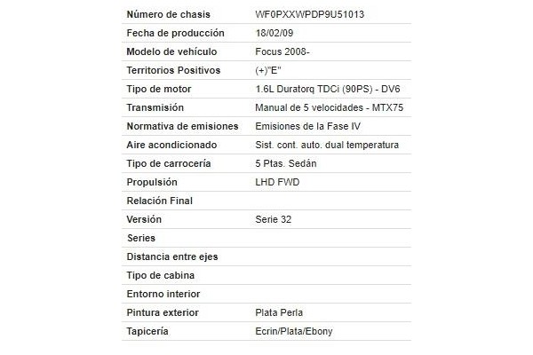 ford focus ii (da_) del año 2009