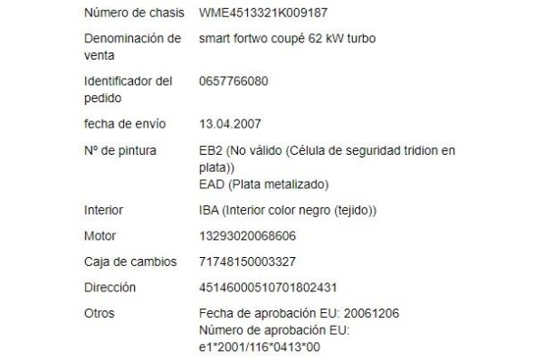 smart fortwo coupe del año 2007 smart fortwo coupe del año 2007