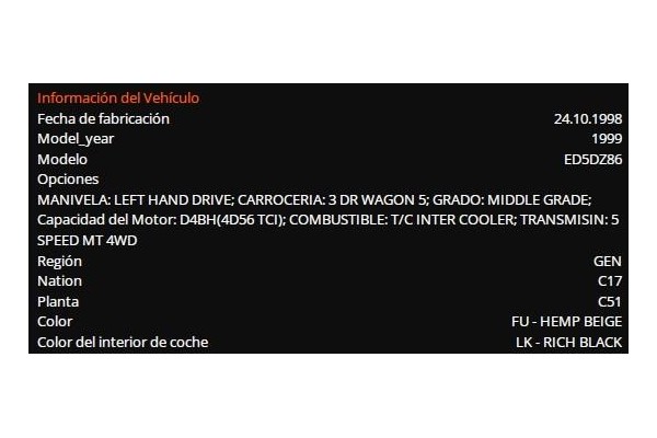 hyundai galloper ii (jk-01) del año 1999