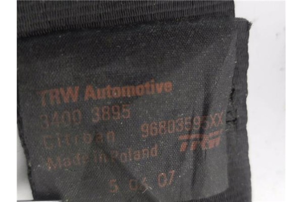 Recambio de cinturon seguridad delantero izquierdo para citroen c3 1.4 hdi referencia OEM IAM 96803595XX 34003869A 