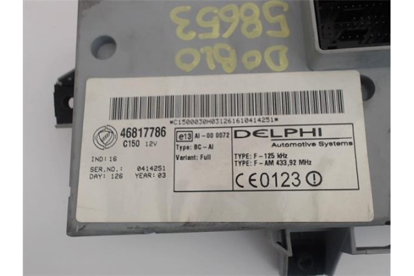 Recambio de centralita para fiat i doblo (119) 1.9 jtd (223axe1a) referencia OEM IAM 46817786  
