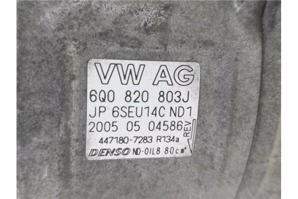 Recambio de compresor aire acond. para seat cordoba berlina (6l2) 1.9 tdi referencia OEM IAM 6Q0820803J 20050504586 