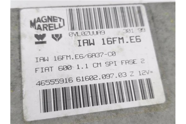 Recambio de centralita para fiat seicento (187) 1.1 (187axb, 187axb1a) referencia OEM IAM 46555916 IAW16FME6 