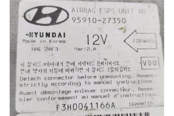 Recambio de centralita airbag para hyundai coupe (j2) 1.6 16v referencia OEM IAM 9591027350  