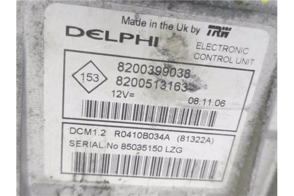 Recambio de centralita para renault megane ii (bm0/1_, cm0/1_) 1.5 dci (bm0f, cm0f) referencia OEM IAM 8200399038 R0410B034A 