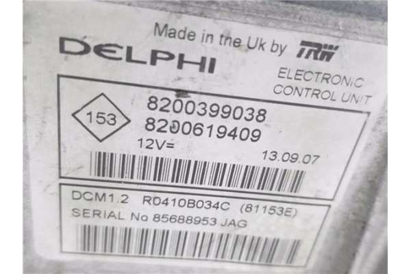 Recambio de centralita para renault megane ii (bm0/1_, cm0/1_) 1.5 dci referencia OEM IAM 8200399038 R0410B034C 