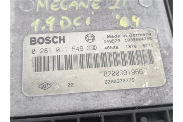 Recambio de centralita para renault megane ii (bm0/1_, cm0/1_) 1.9 dci (bm0g, cm0g) referencia OEM IAM 8200391966 281011549 