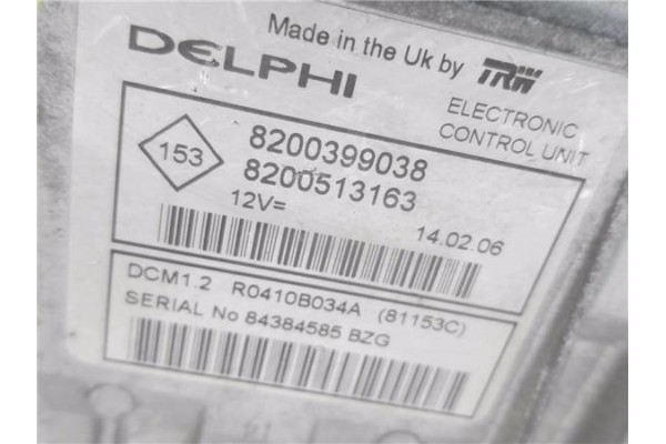 Recambio de centralita para renault clio iii 1.5 dci (br17, cr17) referencia OEM IAM 8200399038 R0410B034A 