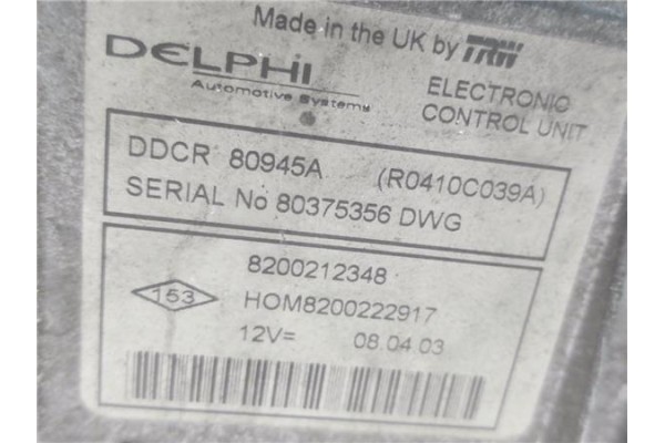 Recambio de centralita para renault clio ii (xbo) 1.5d dci 80cv referencia OEM IAM 8200212348 R0410C039A 