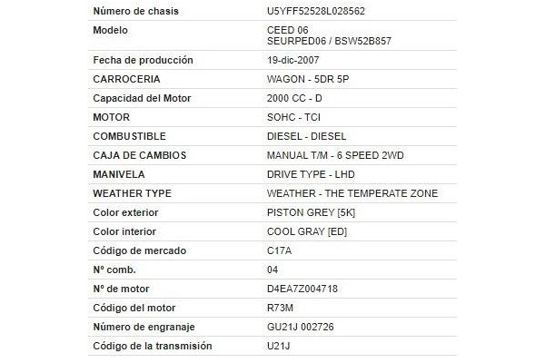 kia ceed sportswagon (ed) del año 2008 kia ceed sportswagon (ed) del año 2008