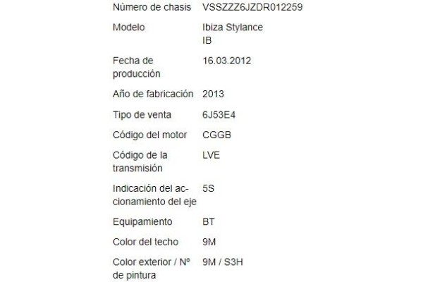 seat ibiza berlina (6j5) del año 2012 seat ibiza berlina (6j5) del año 2012