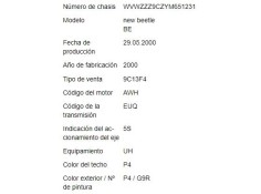 volkswagen new beetle berlina (9c1/1c1) del año 2000