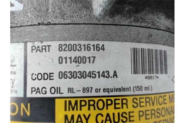 Recambio de compresor aire acond. para renault megane ii berlina 5p 1.6 extreme referencia OEM IAM 8200316164  7711135105 , RENA