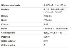 nissan primera hatchback (p12) del año 2003