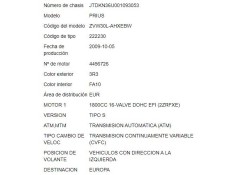 toyota prius (zvw30) del año 2009