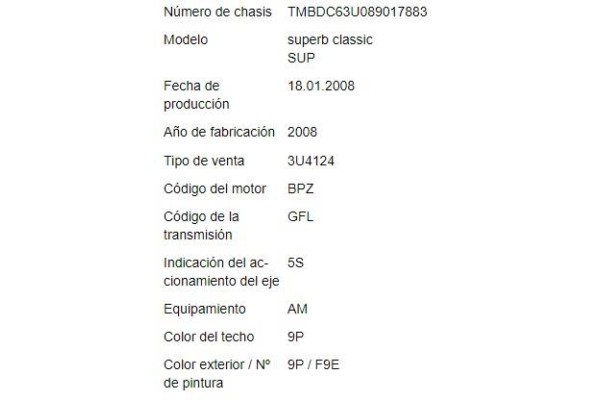 skoda superb (3u4) del año 2008