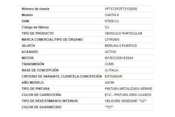 citroen xantia berlina del año 1998