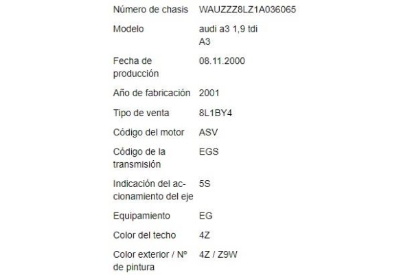 audi a3 (8l) del año 2000 audi a3 (8l) del año 2000