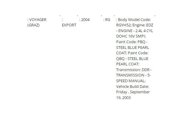 chrysler voyager (rg) del año 2003