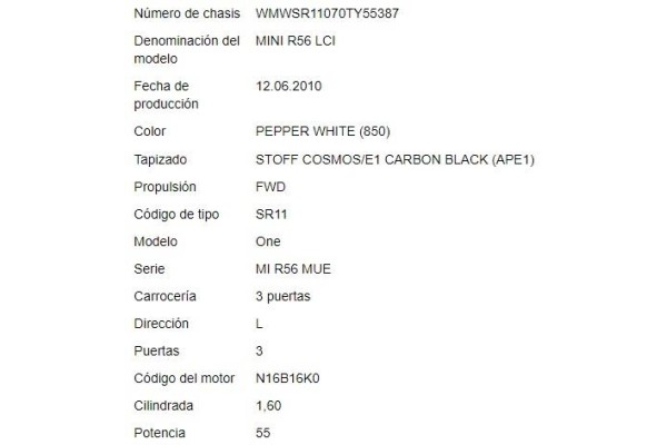 mini mini (r56) del año 2010 mini mini (r56) del año 2010