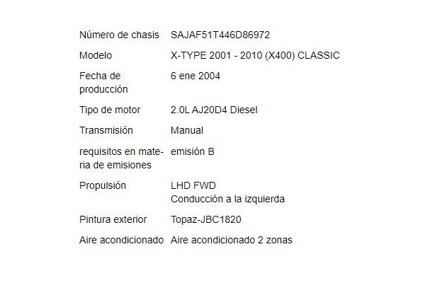 jaguar x-type del año 2004
