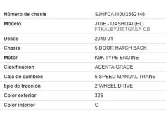 nissan qashqai (j10) del año 2011