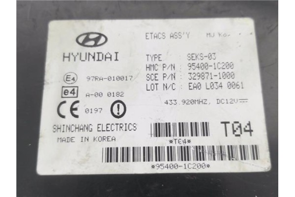 Recambio de centralita para hyundai getz (tb) 1.3 i referencia OEM IAM 954001C200 SEKS03 