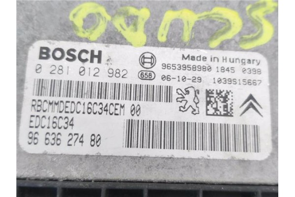 Recambio de centralita para fiat scudo 1.6 d multijet referencia OEM IAM 9663627480 281012982 