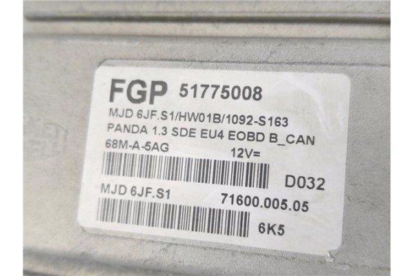 Recambio de centralita para fiat ii panda (169) 1.3 d multijet referencia OEM IAM 51775008 7160000505 