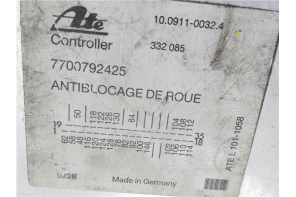 Recambio de centralita abs para renault r 21 berlina (b/l48) referencia OEM IAM 7700792425 10091100324 