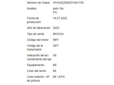 volkswagen polo iv (9n1) del año 2002