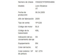 seat leon (1p1) del año 2009