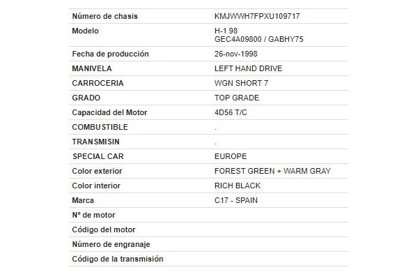 hyundai h-1 furgón del año 1999